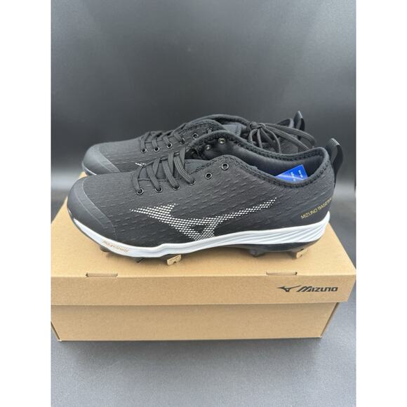 Mizuno Dominant 4 Low Metal Baseball Cleat Men's Size 7 Black/White New In Box - Picture 2 of 6